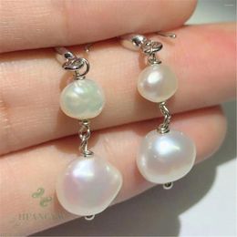 Dangle Earrings 11-12mm Natural Baroque Freshwater Pearl DIY Jewellery Luxury Earbob Classic Light Irregular Real Mesmerising