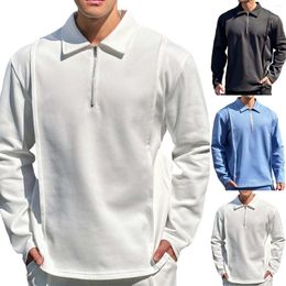 Men's T Shirts Fall Fashion Loose Lapel Zipper Shirt Half Tops Cotton Mens Shorts Athletic