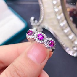 Cluster Rings MeiBaPJ Wholesale Price Natural Garnet Gemstone Fashion Ring For Women Real 925 Sterling Silver Charm Fine Jewelry