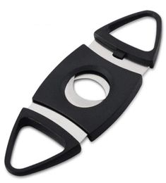 200pcs Black Colour Double Two 2 Blade Stainless Steel Cigar Cutter Scissor Scissors Cutters Black Plastic Handle Pocket Size SN4551260719