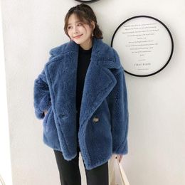 Fur M Teddy Bear Real Fur Coat Women Winter Sheep Shearing Female Lamb Fur Jacket Thick Warm 2021 Plus Size Luxury Woman Parkas