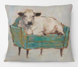 CushionDecorative Pillow Hand Painting Animal Cow In Sofa Couch Cushion Covers Home Decorative Modern Art CaseCushionDecorative6562411