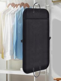 Storage Bags Multifunction Striped Oxford Garment Bag Covers Hanging Suit Zipper Dress Clothes Travel Wardrobe4075066