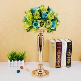 Candle Holders 2PCS/LOT Metal Gold Road Lead Table Centrepiece Stand Pillar Candlestick For Wedding Candelabra Flowers Vases 66