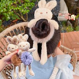 Hair Accessories Girls Lovely Scrunchies Cute Bear Band Imitation Fur Rope Soft Warm Rubber Pretty