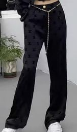 Channel Damen-Anzug mit Buchstaben-Beflockung, Umlegekragen, lockerer Blazer, Mantel und lange Hose mit hoher Taille, Twinset SMLXL 109