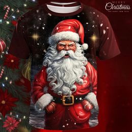 Men's T Shirts 2023 Christmas Shirt Cartoon 3d Print Tops Summer Short Sleeved T-Shirts Fashion Streetwear Oversized Clothing For Men