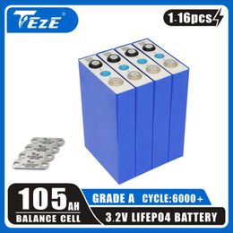 105Ah 3.2V 1-16PCS LifePO4 Battery 100Ah Grade A 100% Capacity QR Code for RV EV DIY 12V 24V Solar Energy Storage System NO TAX