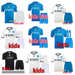 23/24 Maglia Napoli Soccer Jerseys Kid Kit Naples Away Champions League Football Shirt Fouth Home Third OSIMHEN LOBOTKA SsC