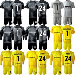 Club Team 22-23 Inter GK Milan Soccer 12 Kids Julio Cesar Jersey Set Goalie Long Sleeve Goalkeeper 1 Walter Zenga 24 ONANA Yann Sommer Samir Handanovic Football Shirt