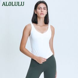 AL0LULU With Logo Yoga Top Women's New Product Beautiful Back Running Fitness Top Sports Vest