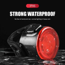 Bike Lights USB Rechargeable Waterproof Bike Safety Warning Light For MTB Helmet Pack Bag Tail Light Bicycle Rear Light Cycling Taillight P230427