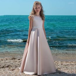 Girl Dresses Lace Flower Tulle Girls Pageant First Communion Pink Lovely Kids Evening Gowns
