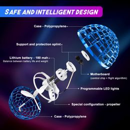 Novelty Games Flying Orb Ball 2022 Upgraded 360° Rotating Boomerang Hover With Led Lights Mini Drone That Comes Back To You Cool Safe Am8M9