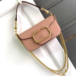7A Designer Handbag 2023 Celebrity Style LOCO Cowhide Handbag Single Shoulder Crossbody Handheld Small Square Chain Crystal Magnetic Buckle XHI64