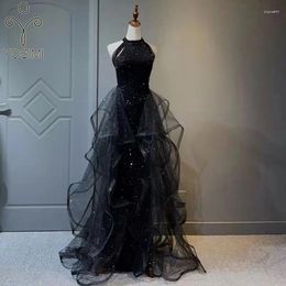 Casual Dresses YOSIMI Women Evening Party Long Dress 2023 Summer Vintage Mesh Floor-Length Sleeveless Black Trumpet Sexy Mermaid Vestido