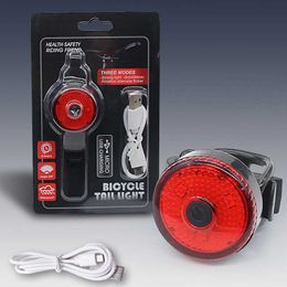 Bike Lights Bicycle Taillight LED Usb Rechargeable Bike Light Multi Lighting Modes Cycling Red Warning Lamps Bicycle Accessories P230427