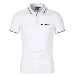 Designer Mens Polo Camisa Luxo HUGO LOGOTIPO Carta Casual Manga Curta Chefe Homens Moda Solta Lapela Meia Manga Chefe Mens Roupas T-shirt