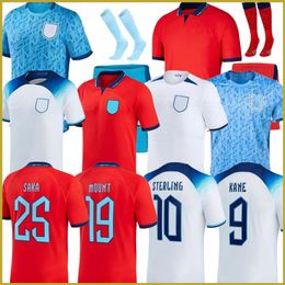 2023 2024 SAKA FODEN England National Team Football Shirt Kit Red Shirts White Blue Men Kids Kits STERLING BELLINGHAM RASHFORD GREALISH KANE Soccer Jerseys gd30