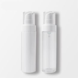 60pcs 120ml PET Flat Mouth Lotion Pump Bottle Cosmetic Essence Dispensing Empty Bottle for Water Women Makeup clear