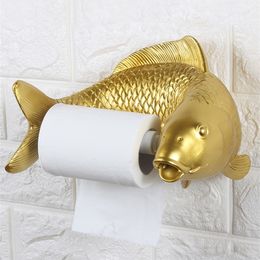 Toilet Paper Holders Toilet paper roll holder creative personality toilet paper towel holder bathroom no punching cute household carp paper holder 231124