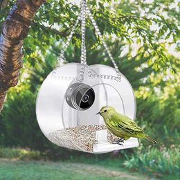 Other Bird Supplies Smart House Pet Feeder Transparent With Camera Home 1080P HD Easy Installation Accessories