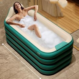 Bathtubs Adult Inflatable Hot Tub Sitting Armable Simple Bathtub Folding Large Comfortable Baignoire Gonflable Portable Sauna CC50YP