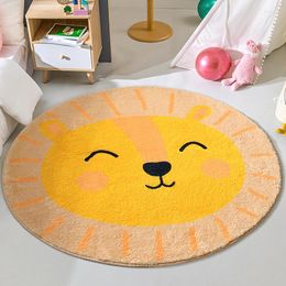 Carpets Cute Cartoon Rugs For Bedroom Living Room Carpet Round Animal Thicken Plush Lovely Born Playmat Entrance Floor Mat