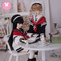 Doll Accessories BJD Clothes 14 For Niel Girls Body YF41362 Black And White Sailor Suit Handmade From Stock 230427