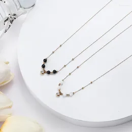 Pendant Necklaces Sweet Jewelry For Women Simple And Exquisite Versatile Collarbone Chain Shell Agate Stone Bead Necklace