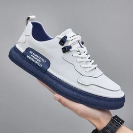 Dress Shoes White Casual Leather Men Vulcanized 2023 Trend Skateboard Comfortabl Leisure Male Sneakers Tenis 231127