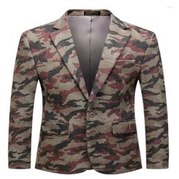 Men's Suits Suit European And American Urban Style Business Casual Camouflage Printed Single Jacket Ternos Masculino Italiano