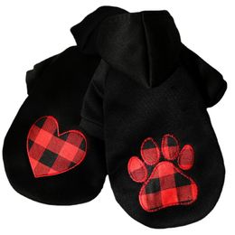 Hoodies Pet Big Dog Hoodie Clothes for Small Medium Large Dogs,winter Warm Fleece Embroidered Paw Print Dog Coat,french Bulldog Jacket