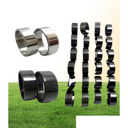 Band Rings Whole 100 Pcs Sier Black Plain Stainless Steel Fashion Wedding Couples Ring Jewelry Ring7264936 Drop Delivery Dhuma