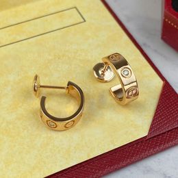 LOVE earring charms for woman stud designer diamond Gold plated 18K T0P quality official reproductions European size gift for girlfriend with box 004