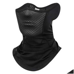 Interior Decorations Upf 50Add Ice Silk Sports Neck Gaiter Outdoor Dust Sunsn Motorcycle Cycling Half Face Mask Drop Delivery Automobi Otbrj