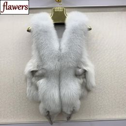 Fur 2022 Hot Sale Women 100% Genuine Real Fox Fur Vest Natural Soft Fox Fur Sleeveless Jacket Lady Quality Warm Real Fox Fur Gilet