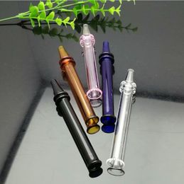 Glass Pipes Smoking Manufacture Hand-blown hookah Colored double wheel glass suction nozzle