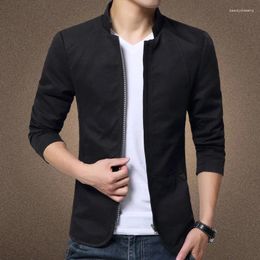 Men's Jackets Mens Jacket Fashion Standing Collar Coats Men Slim Fit Business Casual Male Clothing Plus Size S-5XL Solid