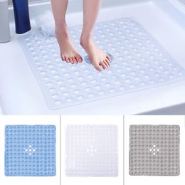 Mats Square NonSlip Bath Shower Bathroom Floor Bathtub Mat with Suction Cups for Home Hotels Restaurants Balcony 53x53cm