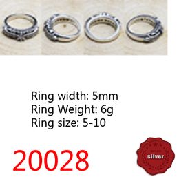 20028 S925 Sterling Silver Ring Cross Flower Diamond Letter Punk Hip Hop Network Red Personalised Simple Couple Style Gift for Lovers