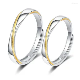 Cluster Rings KOFSAC Fashion Two Colour Mobius Ring Couples Jewellery 925 Sterling Silver For Men Women Valentine's Day Accessories Gifts