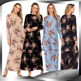 Ethnic Clothing Size 2 Pieces Set Tops Pants Print Muslim Clothes Women Turkish Hijab Abaya Dubai Suit Female Caftan Marocain Kaftan Suits