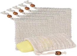 Natural Exfoliating Mesh Soap Saver Bath brushes environmental Sisal Saver Bag Pouch Holder For Shower Foaming And Drying 914 cm6035175