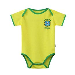 Set di abbigliamento 2023 Maglia nazionale di calcio del Brasile Germania Spagna Portogallo Giappone Messico Corea del Sud della Francia Pagliaccetti per bambini Bo Dh6Ni