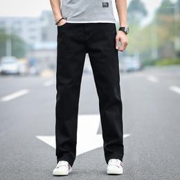 Men's Jeans 2023 Fashion Business Casual Elastic Loose Trousers Male Brand Pants Plus Size 40 42 44 Men's Classic Straight Black