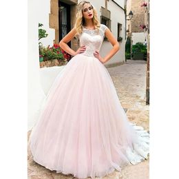 Chic Floral Wedding Dresses Lace Appliques Bridal Gowns Customise 3D Flowers Sleeveless Vestido De Novia 328 328