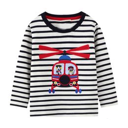 T-shirts Little maven Spring and Autumn T-shirt Lined Cotton Lovely Tops Fashion Casual Clothes for Kids 2-7 year 230427