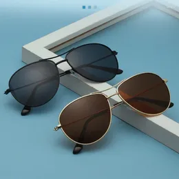 Sunglasses Classic Pilot Men Polarized Vintage Metal Sun Glasses UV Resistant Women Mirror Colors HD Driving Fashion Shades Male