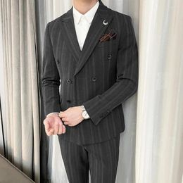 Men's Suits High Quality (Blazer Vest Trousers) British Style Simple Casual Business Elegant Fashion Gentleman Three-piece Suit